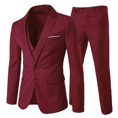 Costume elegante pentru barbati nunta 3 piese 2 set jachete vesta pantaloni sacouri de lux tinuta mire clasic complet 2024 costum formal