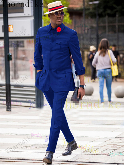 Thorndike Ultimele modele de pantaloni jachete clasice din Africa Costume pentru nuntă Set formal slim fit bărbați smoking de mire costum de bal pentru bărbați