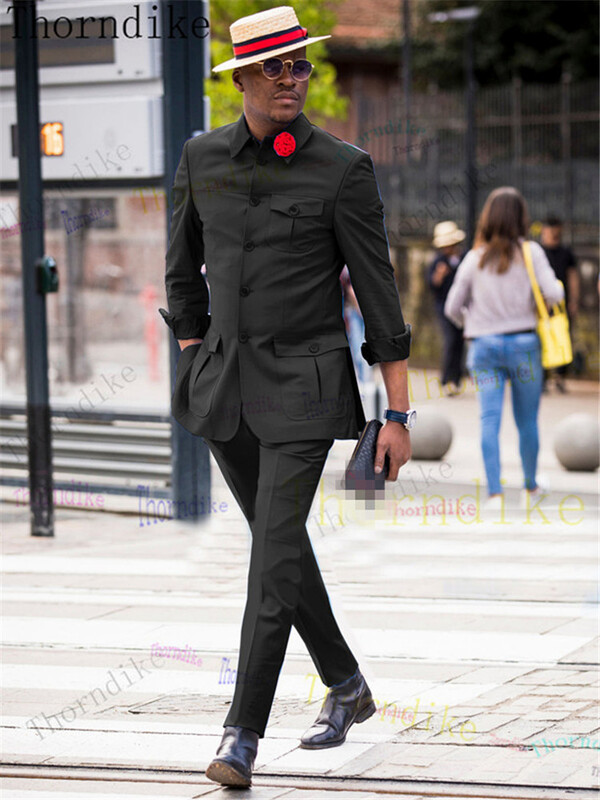 Thorndike Ultimele modele de pantaloni jachete clasice din Africa Costume pentru nuntă Set formal slim fit bărbați smoking de mire costum de bal pentru bărbați