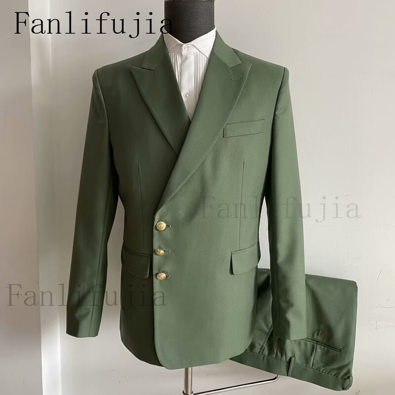 Fanlifujia 2024 Blazer cu nasturi laterali cu design nou, costume pentru bărbați, costum formal bleumarin, stil italian, smoking de nuntă de mire