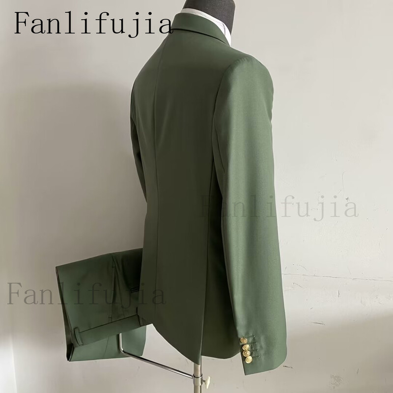Fanlifujia 2024 Blazer cu nasturi laterali cu design nou, costume pentru bărbați, costum formal bleumarin, stil italian, smoking de nuntă de mire