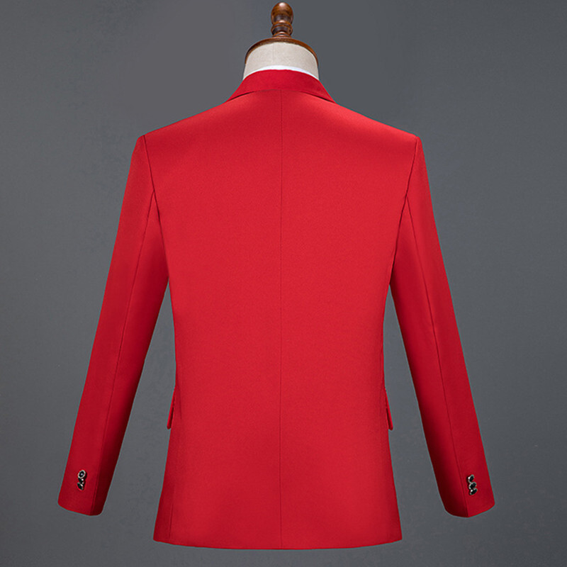 Moda bărbați costum mozaic de lux roșu/albastru/alb pentru bărbați nuntă bal de absolvire rochie de petrecere Blazere și pantaloni