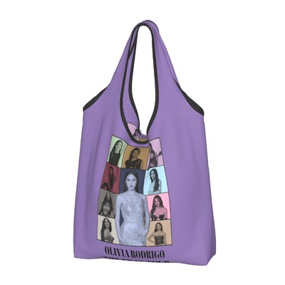 Olivia Genți de cumpărături reutilizabile Rodrigos Sour Guts de vampiri Genți de cumpărături lavabile la mașină, pungă mare de depozitare, husă atașată