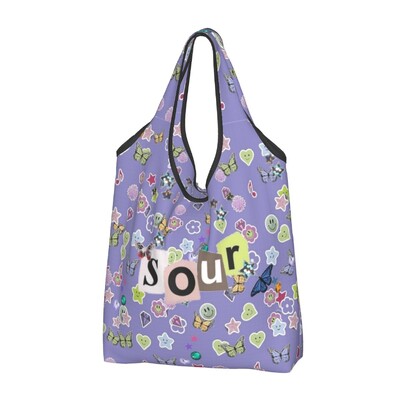 Olivia Genți de cumpărături reutilizabile Rodrigos Sour Guts de vampiri Genți de cumpărături lavabile la mașină, pungă mare de depozitare, husă atașată