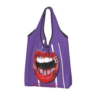 Olivia Genți de cumpărături reutilizabile Rodrigos Sour Guts de vampiri Genți de cumpărături lavabile la mașină, pungă mare de depozitare, husă atașată