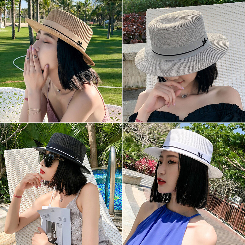 Pălării noi de paie de vară femeie Panama Travel Plajă Pălărie de soare Femei Palarie de jazz elegantă de lux