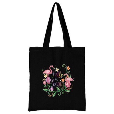 Geantă de cumpărături din pânză pentru femei Genți de umăr Genți de mână pentru cumpărători Genți de mână pentru navetă Poze de mână cu imprimeu flamingo New Fashion Tote pentru depozitare ecologică