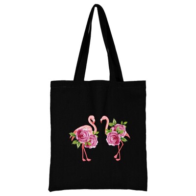 Geantă de cumpărături din pânză pentru femei Genți de umăr Genți de mână pentru cumpărători Genți de mână pentru navetă Poze de mână cu imprimeu flamingo New Fashion Tote pentru depozitare ecologică