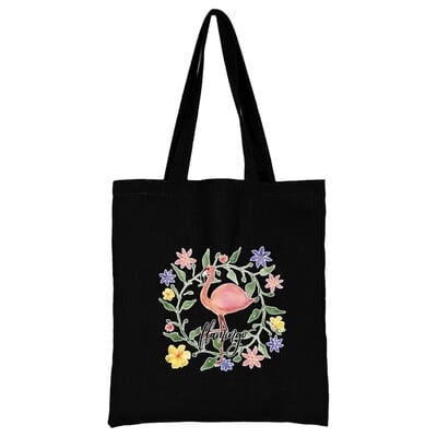 Geantă de cumpărături din pânză pentru femei Genți de umăr Genți de mână pentru cumpărători Genți de mână pentru navetă Poze de mână cu imprimeu flamingo New Fashion Tote pentru depozitare ecologică