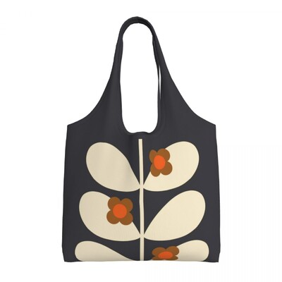 Prilagođene slatke printane proljetne cvjetnice Orla Kiely torbe za kupnju Torbe od platna koje se mogu prati na ramena Shopper fotografske torbe