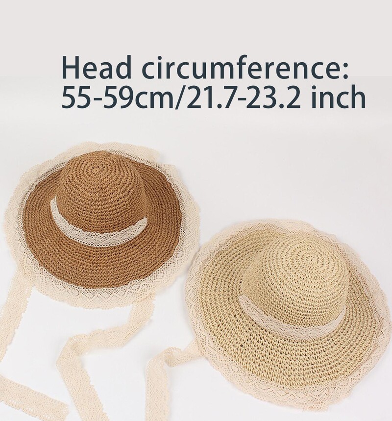 Μόδα δαντέλα γυναικείο καπέλο Καλοκαιρινό ψάθινο φιόγκο για κορίτσι καπέλο παραλία Παναμά Καπέλο πριγκίπισσα γυναικών Καπέλο και καπέλο κουβά Πολύχρωμο πτυσσόμενο Su