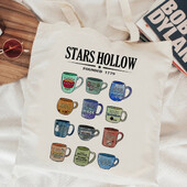 Geantă de cumpărături Gilmore Girls, geantă de iuta, geantă de bumbac, geantă de cumpărături, geantă de iuta, țesătură, sac cabas sac toile