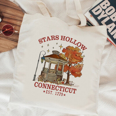 Geantă de cumpărături Gilmore Girls, geantă de iuta, geantă de bumbac, geantă de cumpărături, geantă de iuta, țesătură, sac cabas sac toile