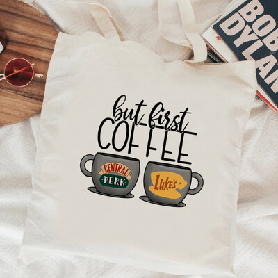 Geantă de cumpărături Gilmore Girls, geantă de iuta, geantă de bumbac, geantă de cumpărături, geantă de iuta, țesătură, sac cabas sac toile