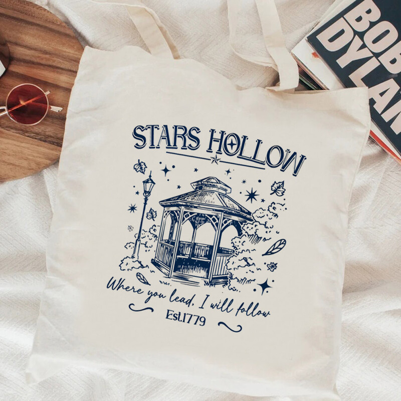 Geantă de cumpărături Gilmore Girls, geantă de iuta, geantă de bumbac, geantă de cumpărături, geantă de iuta, țesătură, sac cabas sac toile