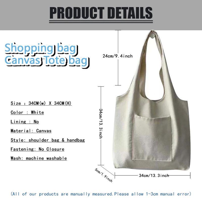 Sieviešu bagāžas soma Audekls iepirkumu somas Audekla soma Roku soma plecu soma randiņu iepirkšanās skola Biroja kanvas soma