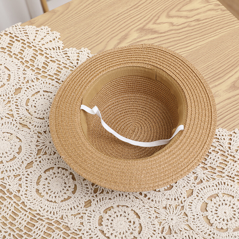 Pălărie de paie pentru părinte-copil Călărie cu găleată pentru plajă, la modă nouă, pălărie de plajă, dantelă cu flori de trandafir, șapci de soare pentru plajă, femei, fete, Panama, copii, pălărie de petrecere