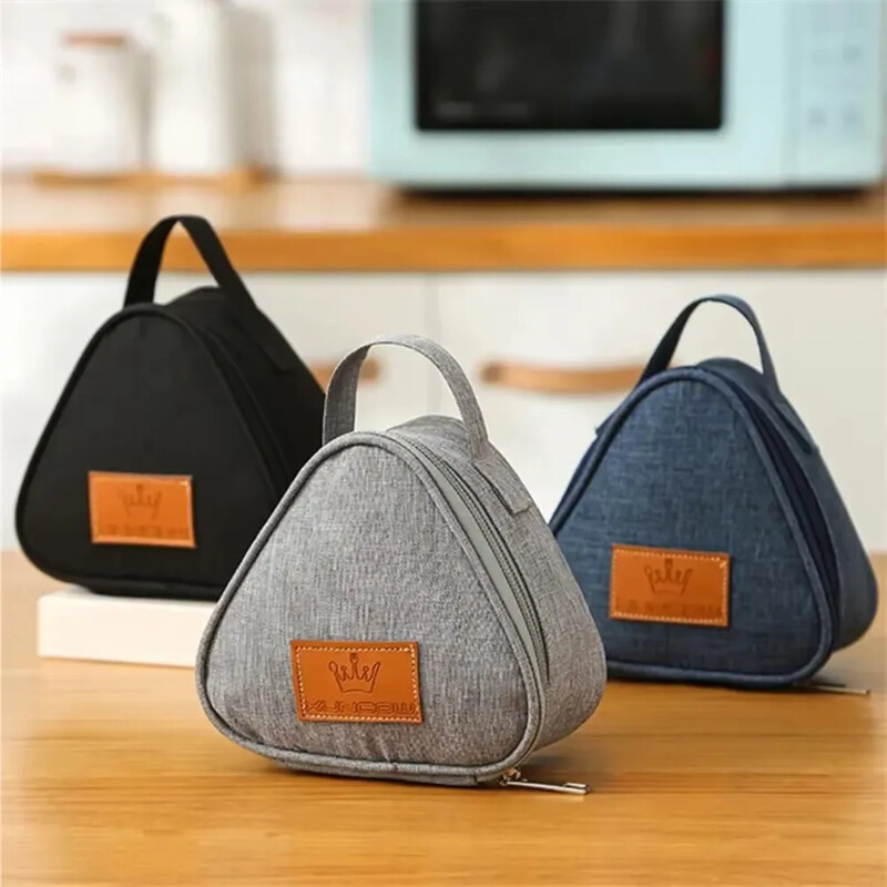 Mini trīsstūrveida izolācijas maisiņš, alumīnija folijas termiskais dzesētājs pusdienām, studentu rīsu bumbu maisiņš Bento svaigs maisiņš sievietēm bērniem