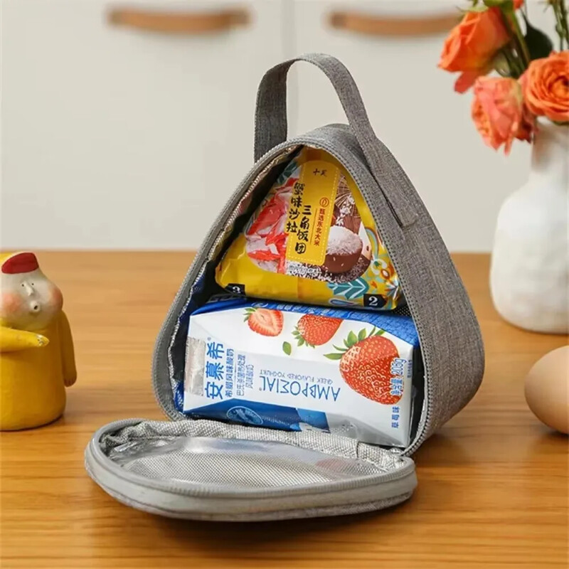 Mini trīsstūrveida izolācijas maisiņš, alumīnija folijas termiskais dzesētājs pusdienām, studentu rīsu bumbu maisiņš Bento svaigs maisiņš sievietēm bērniem