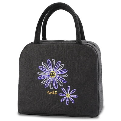Geantă portabilă pentru prânz, cu izolație termică, cutie de prânz, geantă de mână, cu imprimare cu margarete, husă Bento, container pentru cină, pungi pentru depozitarea alimentelor