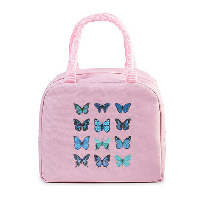 Vintage Butterfly Lõunakott Üliõpilaskontor Naised Mehed Bento Pouch Esteetika Liblika isolatsioon Kaasaskantavad piknikutoidud Lõunakotid