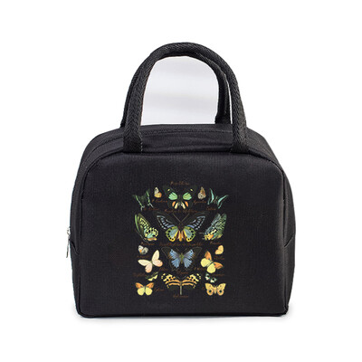 Vintage Butterfly Lõunakott Üliõpilaskontor Naised Mehed Bento Pouch Esteetika Liblika isolatsioon Kaasaskantavad piknikutoidud Lõunakotid