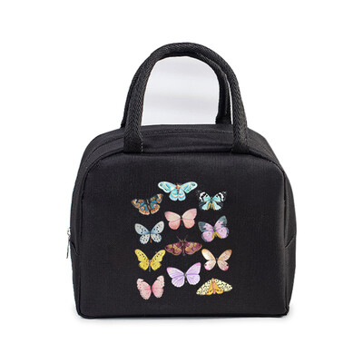 Vintage Butterfly Lõunakott Üliõpilaskontor Naised Mehed Bento Pouch Esteetika Liblika isolatsioon Kaasaskantavad piknikutoidud Lõunakotid