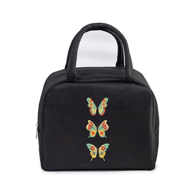 Vintage Butterfly Lõunakott Üliõpilaskontor Naised Mehed Bento Pouch Esteetika Liblika isolatsioon Kaasaskantavad piknikutoidud Lõunakotid