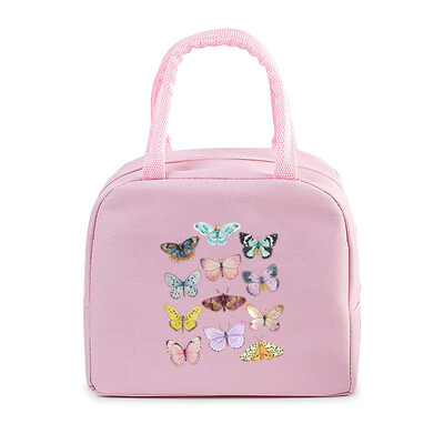 Vintage Butterfly Lõunakott Üliõpilaskontor Naised Mehed Bento Pouch Esteetika Liblika isolatsioon Kaasaskantavad piknikutoidud Lõunakotid