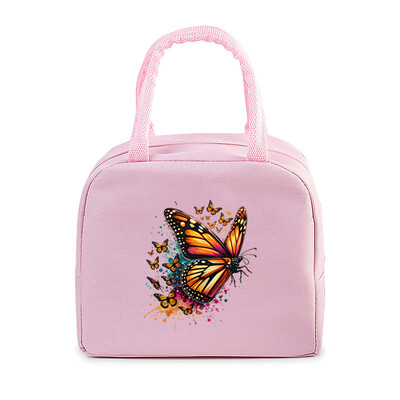 Vintage Butterfly Lõunakott Üliõpilaskontor Naised Mehed Bento Pouch Esteetika Liblika isolatsioon Kaasaskantavad piknikutoidud Lõunakotid