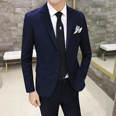 Elegants vīrieša uzvalks (žakete + bikses) vīriešu modes biznesa korejiešu versija, šauri pieguļošs kāzu profesionālis džentlmeņu uzvalks, vīriešu uzvalks