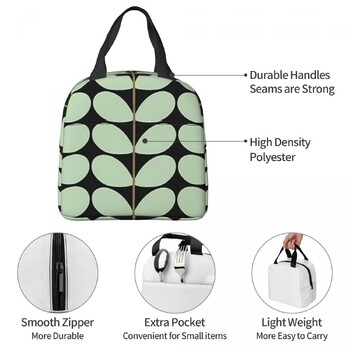 Orla Kiely, Giant Stem Pattern Lunch Bags Insulated Bento Box Waterproof Lunch Tote Cooler Thermal Bag for Woman Student School