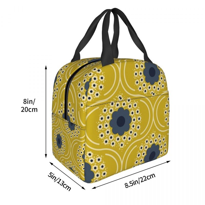 Orla Kiely Bubble Flowers Geantă de prânz termoizolantă pentru femei, etanșă, scandinavă, geantă termică pentru prânz, plajă, camping, călătorie