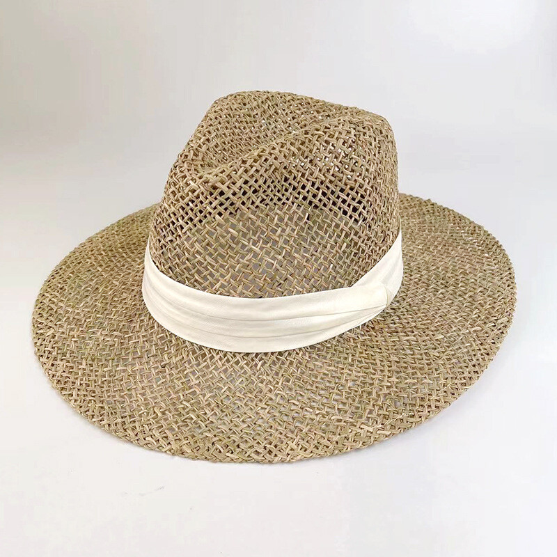 Καλοκαιρινό καπέλο για γυναίκες Αναπνεύσιμο κούφιο καπέλο Panama για άντρες Καπέλο για διακοπές στην παραλία Ψάθινο καπέλο αντηλιακό καπέλο Sombrero Hombre