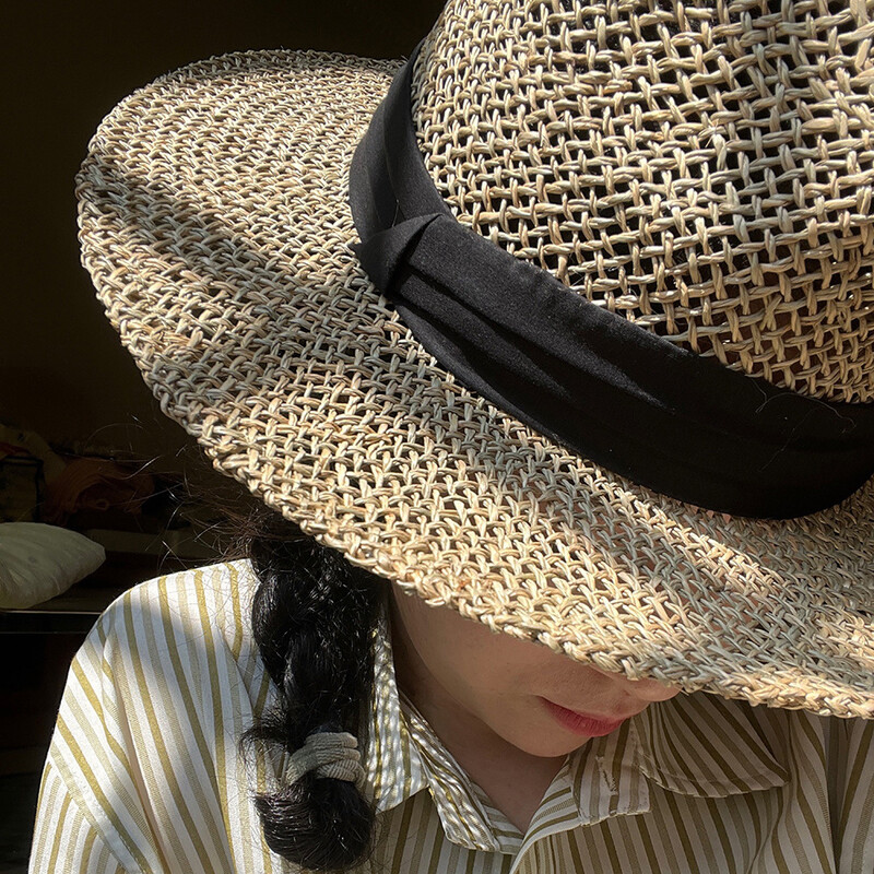 Καλοκαιρινό καπέλο για γυναίκες Αναπνεύσιμο κούφιο καπέλο Panama για άντρες Καπέλο για διακοπές στην παραλία Ψάθινο καπέλο αντηλιακό καπέλο Sombrero Hombre