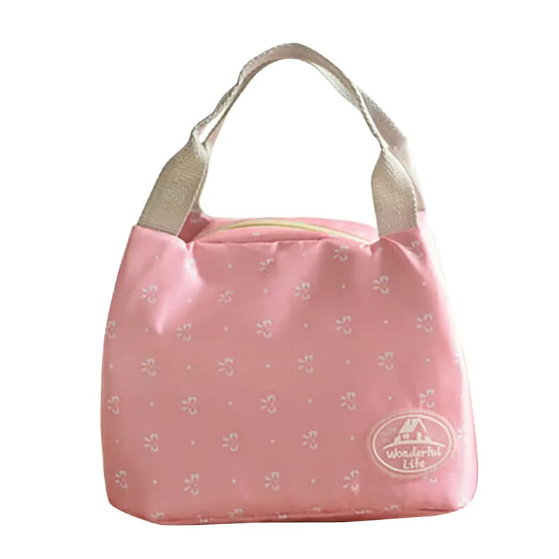 Geantă portabilă de prânz cu puncte în dungi, izolată termic, păstrează siguranța alimentelor, la cald, geantă de prânz pentru fete, femei, geantă izolată pentru cutie de prânz