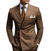 Costume maro de înaltă calitate pentru bărbați 2024 Costum de nuntă la comandă la două piese Blazer formal cu rever cu vârf slim Fit, jachetă, pantaloni, 2 piese