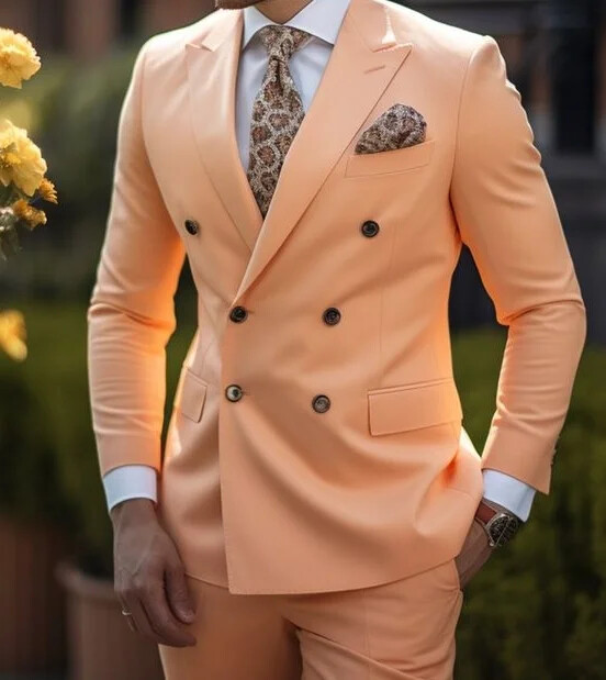 Costume maro de înaltă calitate pentru bărbați 2024 Costum de nuntă la comandă la două piese Blazer formal cu rever cu vârf slim Fit, jachetă, pantaloni, 2 piese