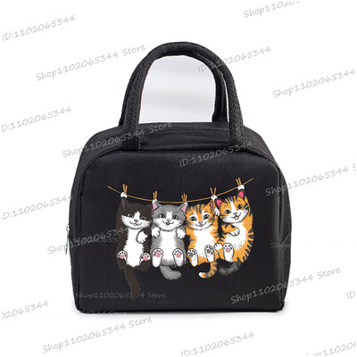 Crtani stripovi Mačke Izolirana kutija za ručak Ručne torbice Slatke životinje Mačići Izolacija Bento torbica Školarci Djeca Žene Torbica za ručak