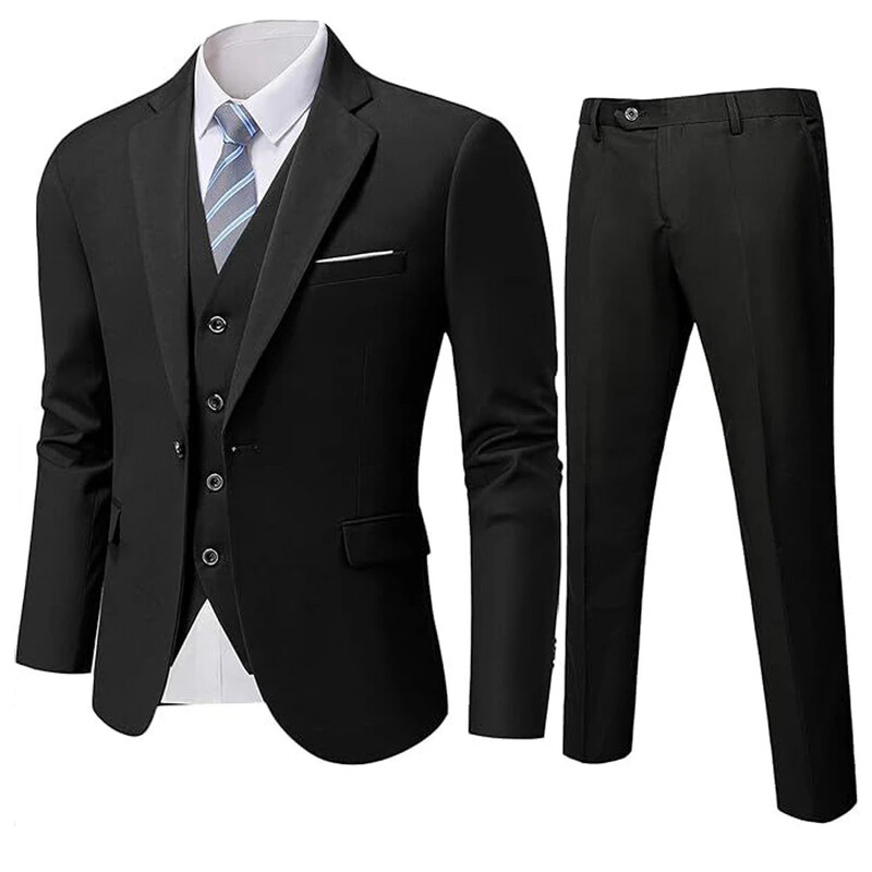 Costum pentru bărbați Nuntă 3 bucăți 2 seturi Blazere Jachete elegante de înaltă calitate Vestă Pantaloni Paltoane de lux 2024 Îmbrăcăminte clasică formală