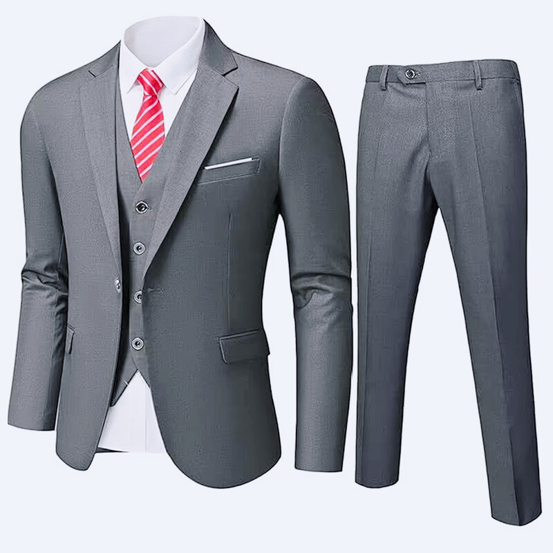 Costum pentru bărbați Nuntă 3 bucăți 2 seturi Blazere Jachete elegante de înaltă calitate Vestă Pantaloni Paltoane de lux 2024 Îmbrăcăminte clasică formală