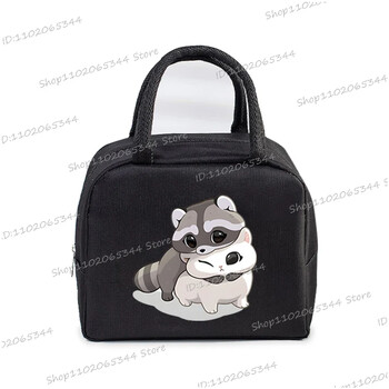 Преносима анимационна пица Raccoon Tote Thermal Lunch Box Bag Дамски офис Студентски Bento Storage Изолационни чанти Чанта за обяд за деца