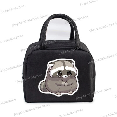 Prijenosna torbica s crtanim filmom za pizzu i rakuna, termo kutija za ručak, torba za žene, studentice, bento, izolacijske torbe za pohranu, torba za ručak za djecu