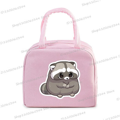 Prijenosna torbica s crtanim filmom za pizzu i rakuna, termo kutija za ručak, torba za žene, studentice, bento, izolacijske torbe za pohranu, torba za ručak za djecu