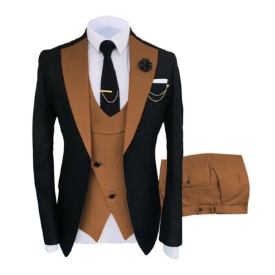 Costume pentru bărbați 3 piese croite cel mai bun bărbat mire smoking de nuntă slim fit jacquard blazer bicolor jachetă vestă pantaloni smoking îmbrăcăminte