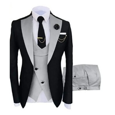 Costume pentru bărbați 3 piese croite cel mai bun bărbat mire smoking de nuntă slim fit jacquard blazer bicolor jachetă vestă pantaloni smoking îmbrăcăminte