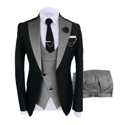 Costume pentru bărbați 3 piese croite cel mai bun bărbat mire smoking de nuntă slim fit jacquard blazer bicolor jachetă vestă pantaloni smoking îmbrăcăminte
