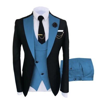 Costume pentru bărbați 3 piese croite cel mai bun bărbat mire smoking de nuntă slim fit jacquard blazer bicolor jachetă vestă pantaloni smoking îmbrăcăminte