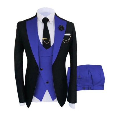 Costume pentru bărbați 3 piese croite cel mai bun bărbat mire smoking de nuntă slim fit jacquard blazer bicolor jachetă vestă pantaloni smoking îmbrăcăminte
