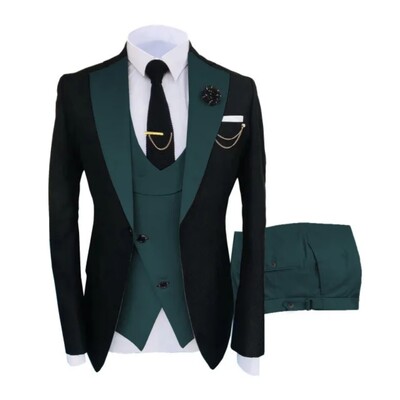 Costume pentru bărbați 3 piese croite cel mai bun bărbat mire smoking de nuntă slim fit jacquard blazer bicolor jachetă vestă pantaloni smoking îmbrăcăminte